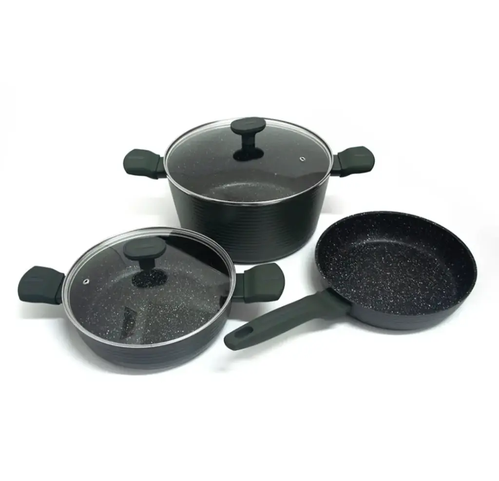 Juego de ollas en marmol 5 piezas edición de lujo