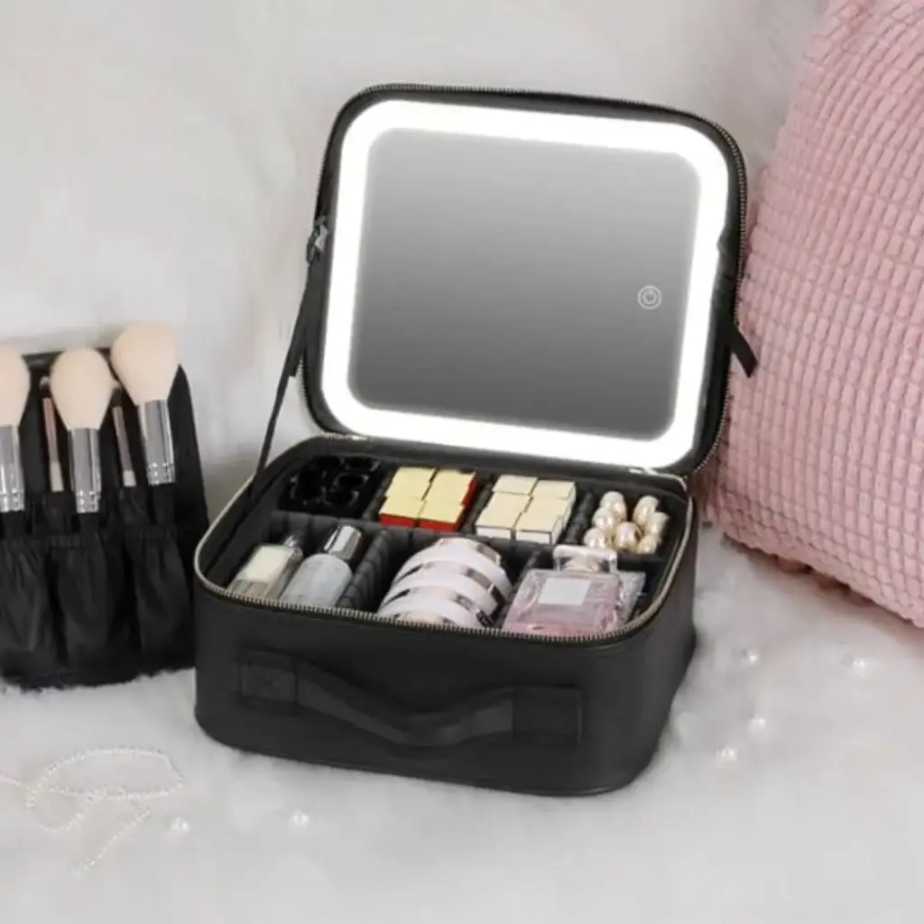 Maletín de Maquillaje con Espejo y Luz LED