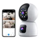 Cámara Ip Wifi Doble Lente 360 Interior Sirenas Alarma 