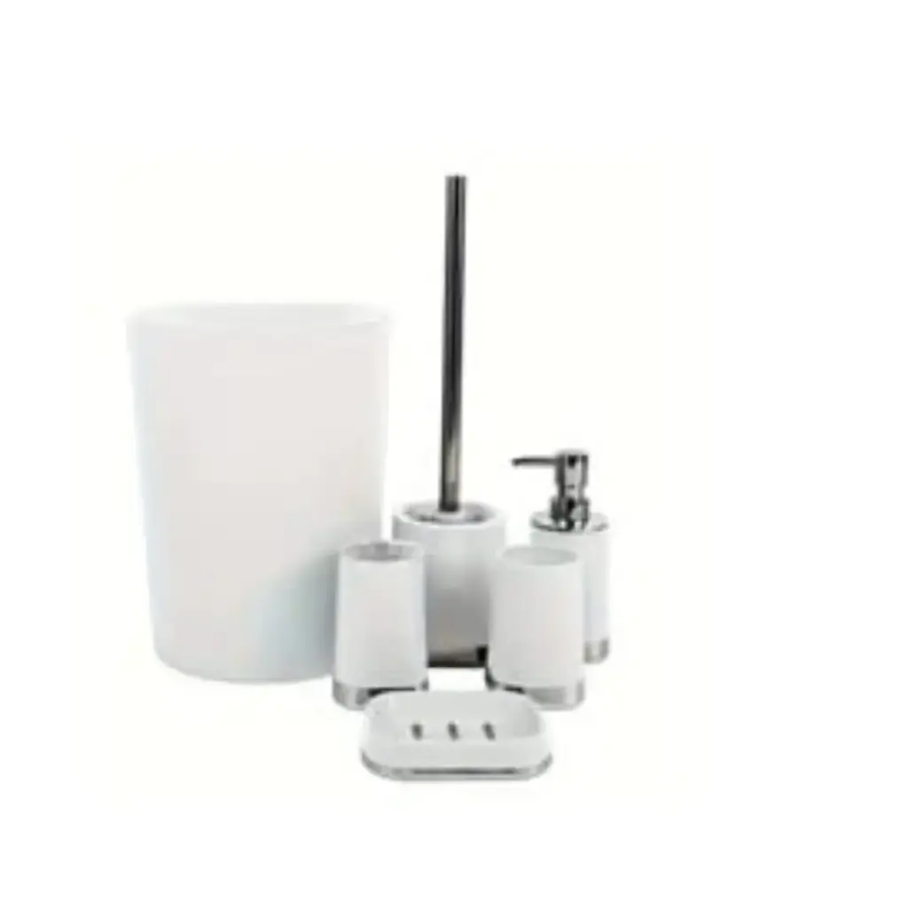 Set de baño blanco 6 piezas