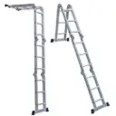 Escalera Plegable Multifuncional De 12 Pasos En Aluminio